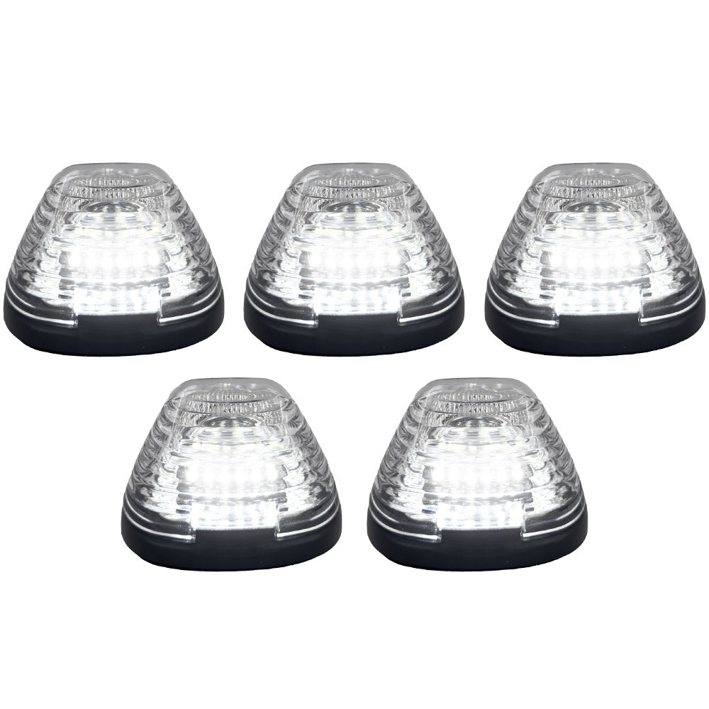 Ford 99-16 Superduty (5-Piece Set) Clear Cab Roof Light Lens with 2-Way Forward & Rear Facing White ULTRA High-Power LEDs - (Complete Wiring Kit Sold Separately) - Image 4