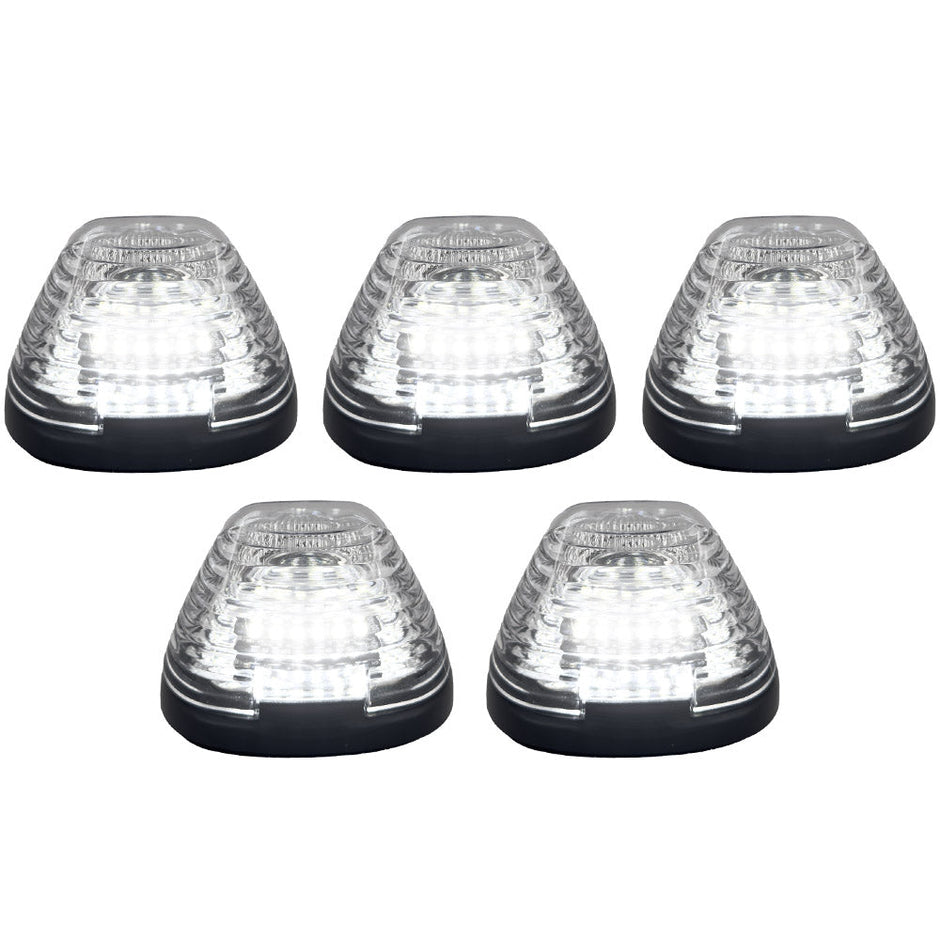 Ford 99-16 Superduty (5-Piece Set) Clear Cab Roof Light Lens with 2-Way Forward & Rear Facing White ULTRA High-Power LEDs - (Complete Wiring Kit Sold Separately) - Image 4