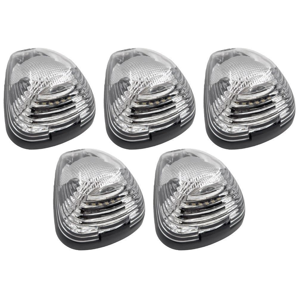 Ford 99-16 Superduty (5-Piece Set) Clear Cab Roof Light Lens with 2-Way Forward & Rear Facing White ULTRA High-Power LEDs - (Complete Wiring Kit Sold Separately) - Image 5