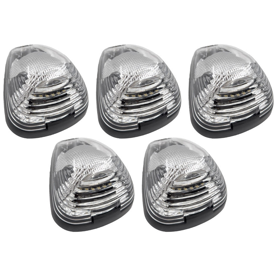 Ford 99-16 Superduty (5-Piece Set) Clear Cab Roof Light Lens with 2-Way Forward & Rear Facing White ULTRA High-Power LEDs - (Complete Wiring Kit Sold Separately) - Image 5