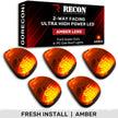 Ford 99-16 Superduty (5-Piece Set) Amber Cab Roof Light Lens with 2-Way Forward & Rear Facing Amber ULTRA High-Power LEDs - (Complete Wiring Kit Sold Separately) - Image 4