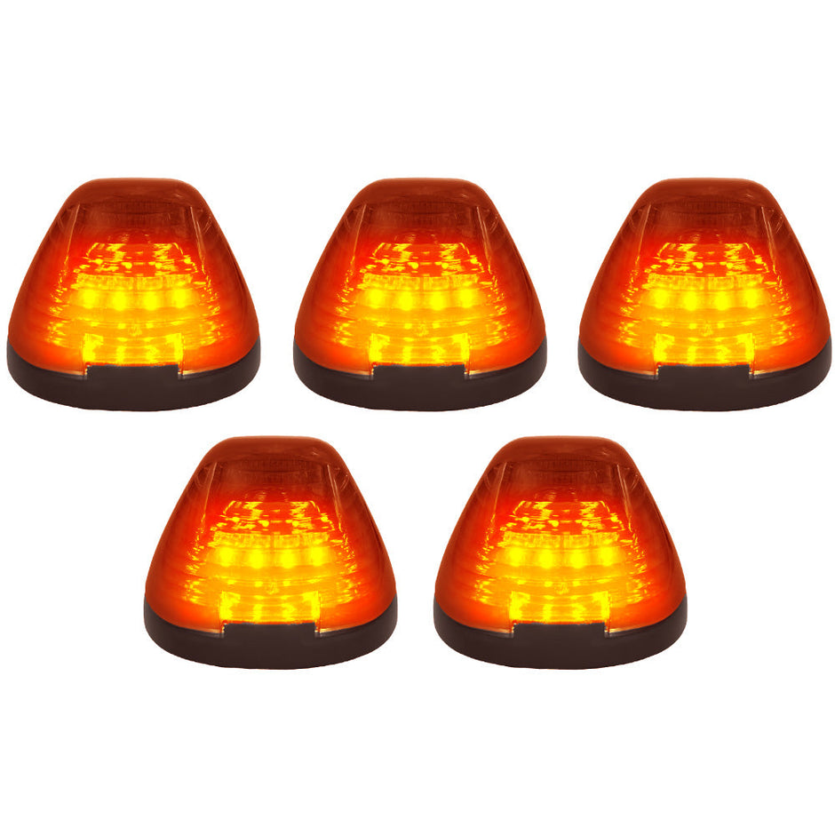 Ford 99-16 Superduty (5-Piece Set) Amber Cab Roof Light Lens with 2-Way Forward & Rear Facing Amber ULTRA High-Power LEDs - (Complete Wiring Kit Sold Separately) - Image 2