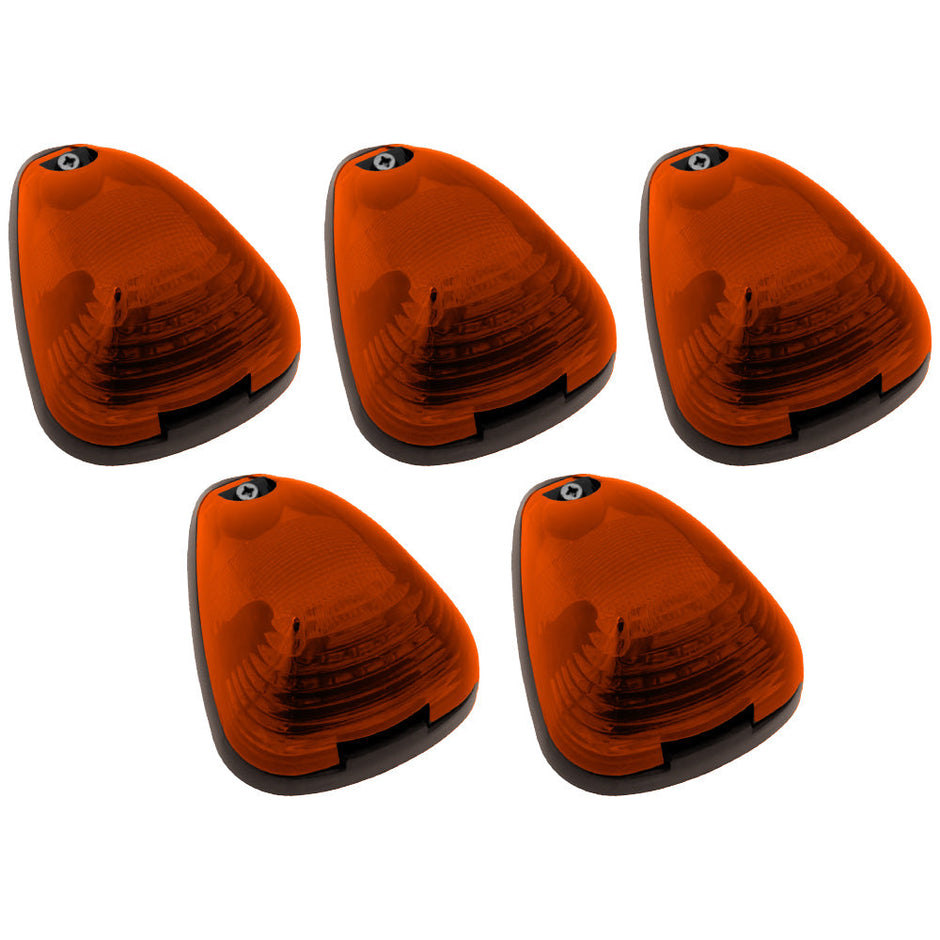 Ford 99-16 Superduty (5-Piece Set) Amber Cab Roof Light Lens with 2-Way Forward & Rear Facing Amber ULTRA High-Power LEDs - (Complete Wiring Kit Sold Separately)