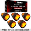 Ford 99-16 Superduty (5-Piece Set) Smoked Cab Roof Light Lens with 2-Way Forward & Rear Facing Amber ULTRA High-Power LEDs - (Complete Wiring Kit Sold Separately) - Image 2