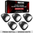 Ford 99-16 Superduty (5-Piece Set) Smoked Cab Roof Light Lens with 2-Way Forward & Rear Facing White ULTRA High-Power LEDs - (Complete Wiring Kit Sold Separately)