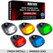 Ford 99-16 Superduty (5-Piece Set) Smoked Cab Roof Light Lens with RGB (Multi-Colored) High-Power LED's - Complete Kit With Wiring & Hardware - ATTN: Cab Lights are User Controlled by Bluetooth Using App Thru Mobile Phone / Tablet - MULTI-COLORED - Image 4