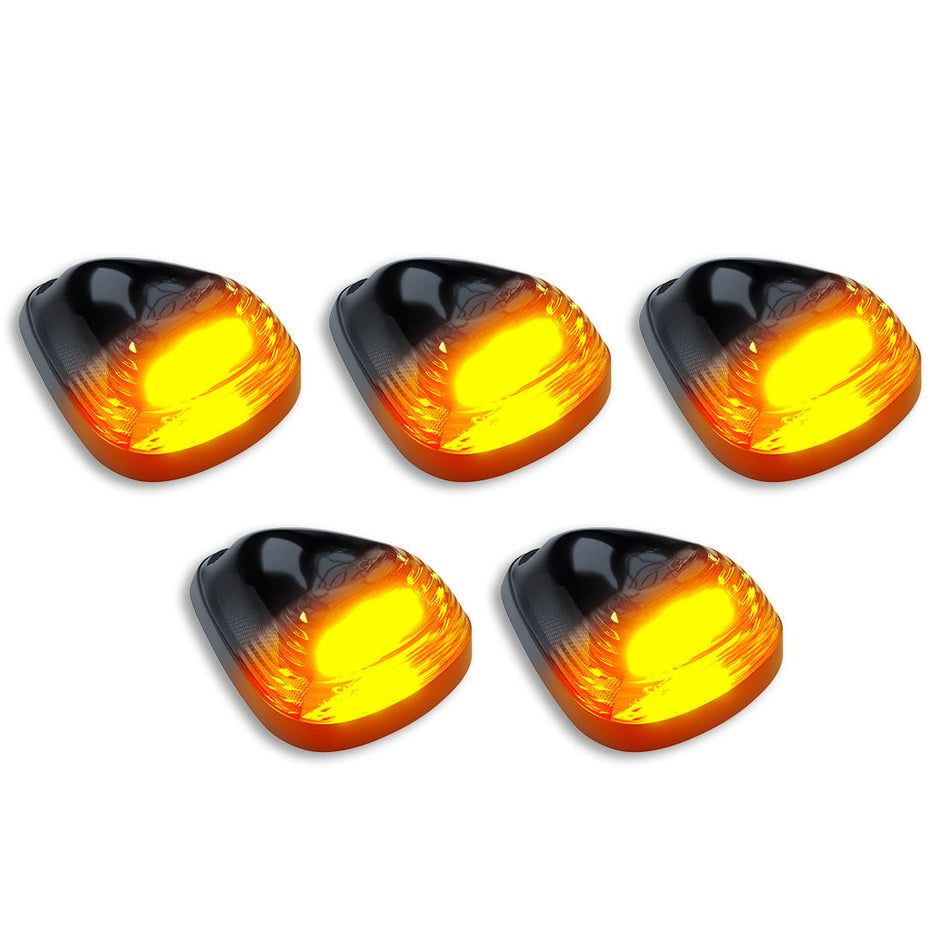 Ford 99-16 Superduty (5-Piece Set) Smoked Lens with White & Amber Strobe LED's & White or Amber Running Light LED's - Complete Kit With Wiring & Hardware - Image 2