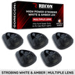 Ford 99-16 Superduty (5-Piece Set) Smoked Lens with White & Amber Strobe LED's & White or Amber Running Light LED's - Complete Kit With Wiring & Hardware
