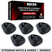 Ford 99-16 Superduty (5-Piece Set) Smoked Lens with White & Amber Strobe LED's & White or Amber Running Light LED's - Complete Kit With Wiring & Hardware - Image 4
