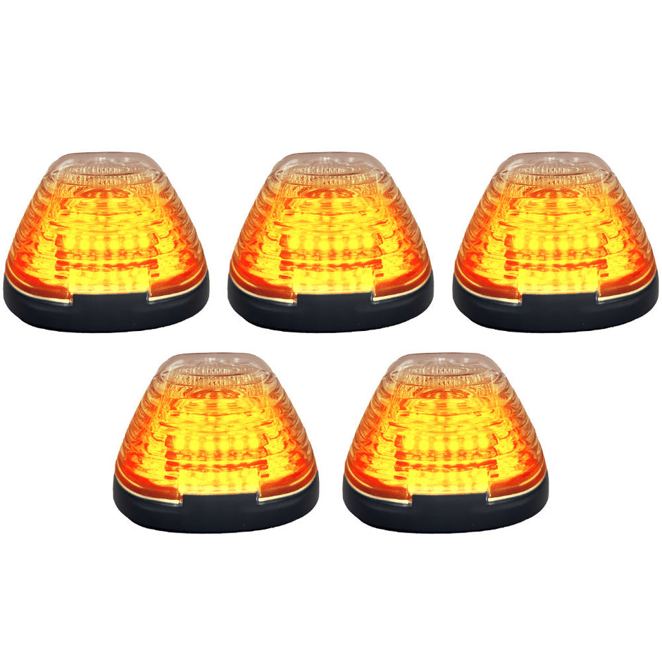 Ford 99-16 Superduty (5-Piece Set) Clear Cab Roof Light Lens with 2-Way Forward & Rear Facing Amber ULTRA High-Power LEDs - (Complete Wiring Kit Sold Separately) - Image 3