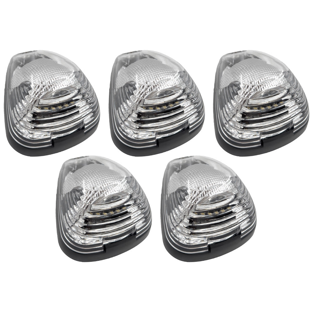 Ford 99-16 Superduty (5-Piece Set) Clear Cab Roof Light Lens with 2-Way Forward & Rear Facing Amber ULTRA High-Power LEDs - (Complete Wiring Kit Sold Separately) - Image 5