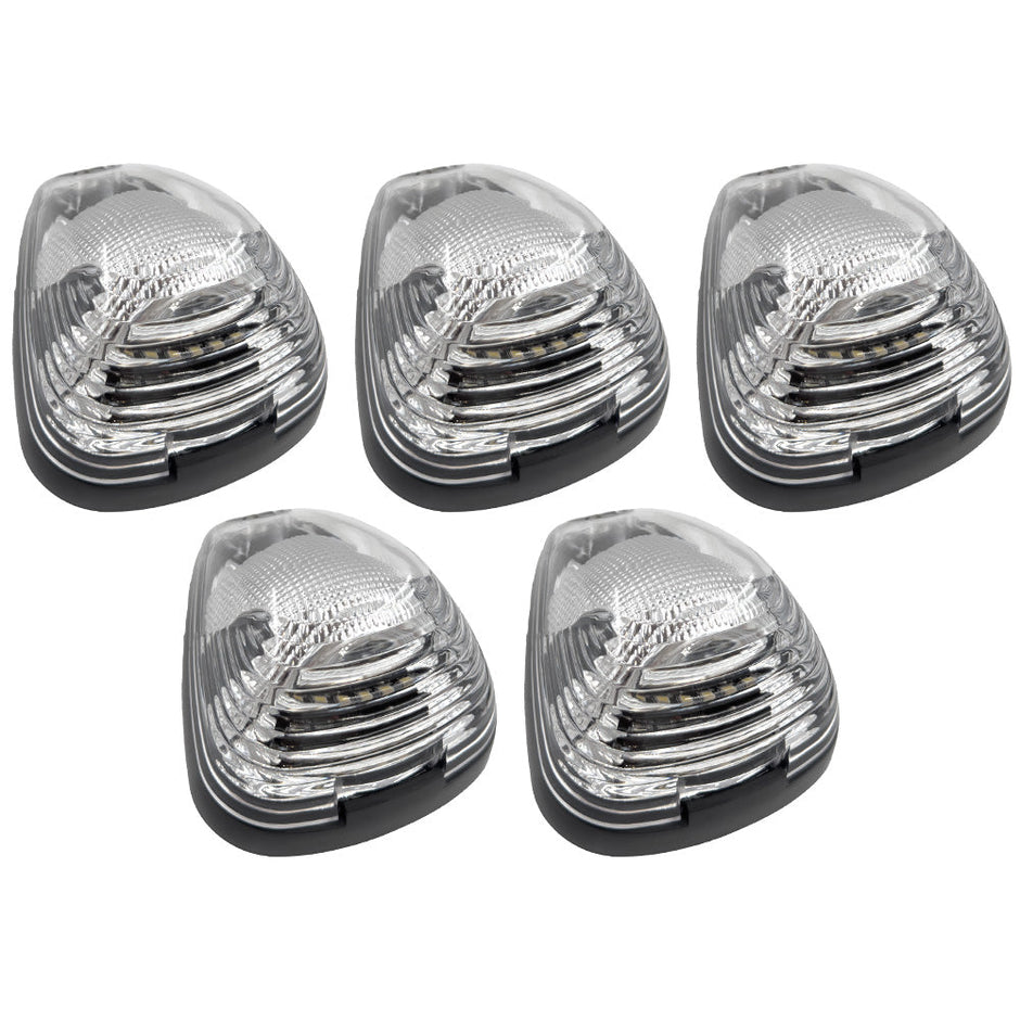 Ford 99-16 Superduty (5-Piece Set) Clear Cab Roof Light Lens with 2-Way Forward & Rear Facing Amber ULTRA High-Power LEDs - (Complete Wiring Kit Sold Separately) - Image 5