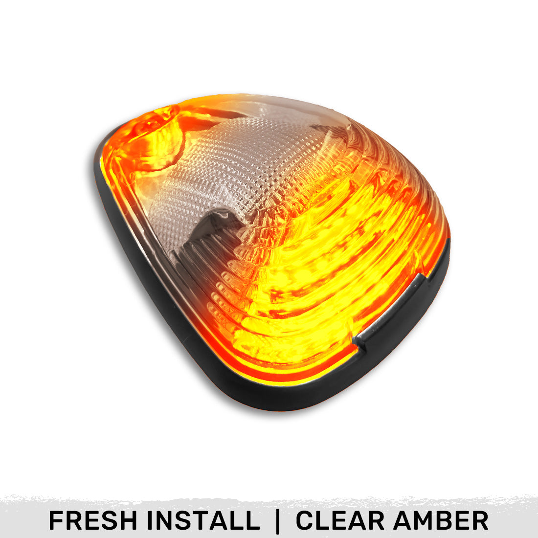 Ford 99-16 Superduty (1-Piece Single Cab Light) Clear Cab Roof Light Lens with 2-Way Forward & Rear Facing Amber ULTRA High-Power LEDs - 1-Piece Single Cab Light ONLY - Image 2