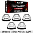 Ford 99-16 Superduty (5-Piece Set) Clear Lens with White & Amber Strobe LED's & White or Amber Running Light LED's - Complete Kit With Wiring & Hardware - Image 5