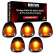 Dodge 99-02 RAM (5-Piece Set) Smoked Cab Roof Light Lens with Amber LED's