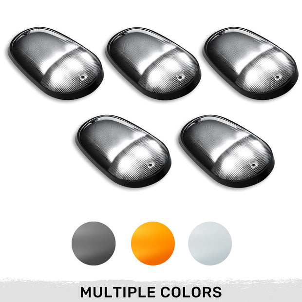 Dodge 03-18 RAM Heavy-Duty 2500 & 3500 (5-Piece Set) Smoked Cab Roof Light Lens with 2-Way Forward & Rear Facing White ULTRA High-Power LEDs - (Complete Wiring Kit Sold Separately) - Image 2