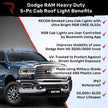 Dodge 03-18 RAM Heavy-Duty 2500 & 3500 (5-Piece Set) Smoked Cab Roof Light Lens with RGB (Multi-Colored) High-Power LED's - Complete Kit With Wiring & Hardware - ATTN: Cab Lights are User Controlled by Bluetooth Using App Thru Mobile Phone / Tablet - MULTI-COLORED - Image 5