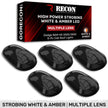 Dodge 03-18 RAM Heavy-Duty 2500 & 3500 (5-Piece Set) Smoked Cab Roof Light Kit with White & Amber Strobe LED's & White or Amber Running Light LED's - Includes Complete Kit With Wiring & Hardware