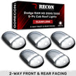 Dodge 03-18 RAM Heavy-Duty 2500 & 3500 (5-Piece Set) Clear Cab Roof Light Lens with 2-Way Forward & Rear Facing White ULTRA High-Power LEDs - (Complete Wiring Kit Sold Separately)