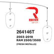 Template for Installing Cab Roof Lights - Part # 264146 Series