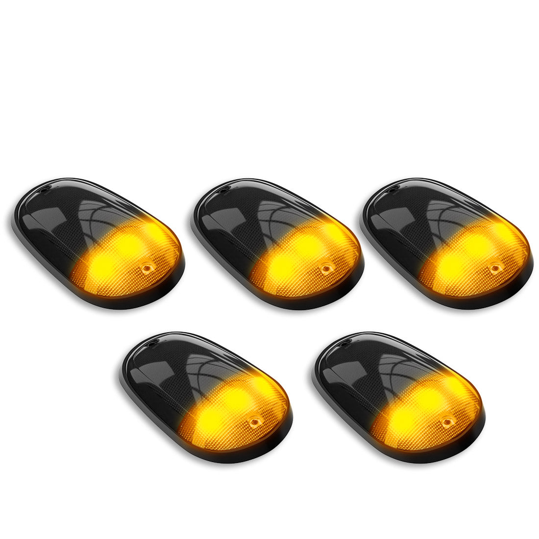 Dodge 03-18 RAM Heavy-Duty 2500 & 3500 (5-Piece Set) Smoked Cab Roof Light Kit with White & Amber Strobe LED's & White or Amber Running Light LED's - Includes Complete Kit With Wiring & Hardware - Image 4