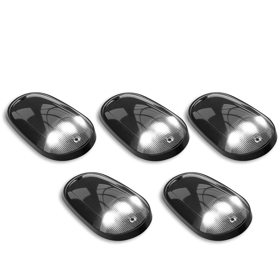 Dodge 03-18 RAM Heavy-Duty 2500 & 3500 (5-Piece Set) Smoked Cab Roof Light Kit with White & Amber Strobe LED's & White or Amber Running Light LED's - Includes Complete Kit With Wiring & Hardware - Image 6