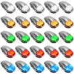 Dodge 03-18 RAM Heavy-Duty 2500 & 3500 (5-Piece Set) Clear Cab Roof Light Lens with RGB (Multi-Colored) High-Power LED's - Complete Kit With Wiring & Hardware - ATTN: Cab Lights are User Controlled by Bluetooth Using App Thru Mobile Phone / Tablet - MULTI-COLORED