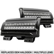 Jeep 18-23 JL Wrangler Front High Power White OLED DRL with High Power Amber Scanning Switchback OLED Turn Signal 2-Piece Set (Replaces OEM Halogen Version - Does Not Fit Sport Model) - Smoked Lens