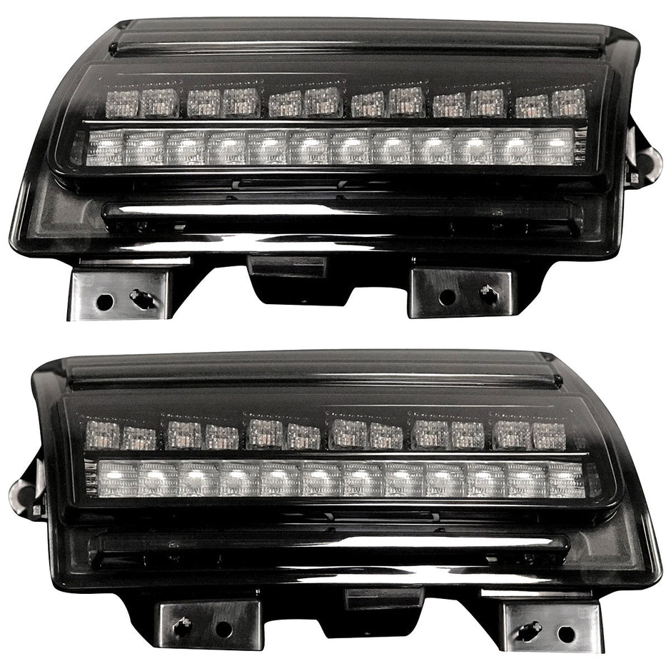 Jeep 18-23 JL Wrangler Front High Power White OLED DRL with High Power Amber Scanning Switchback OLED Turn Signal 2-Piece Set (Replaces OEM Halogen Version - Does Not Fit Sport Model) - Smoked Lens - Image 4