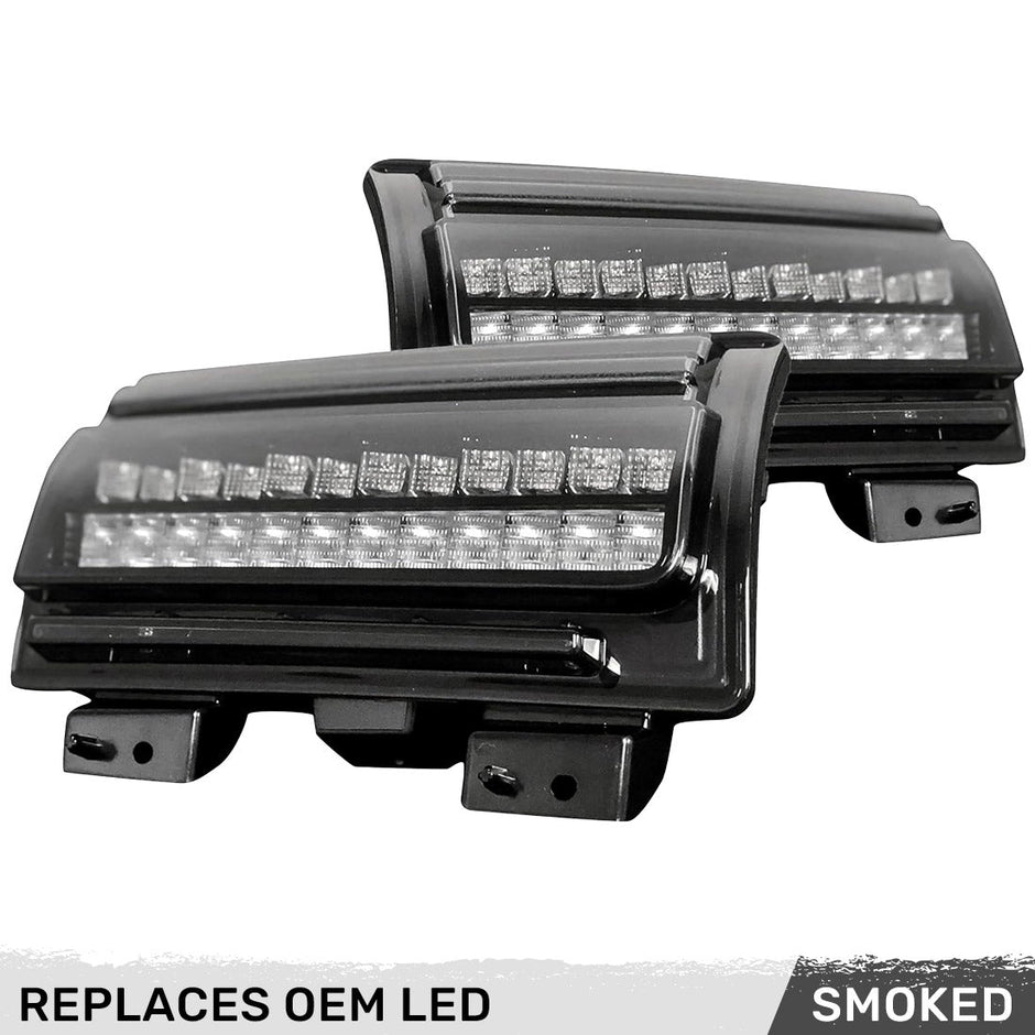 Jeep 18-23 JL Wrangler Front High Power White OLED DRL with High Power Amber Scanning Switchback OLED Turn Signal 2-Piece Set (Replaces OEM LED Version) - Smoked Lens - Image 4