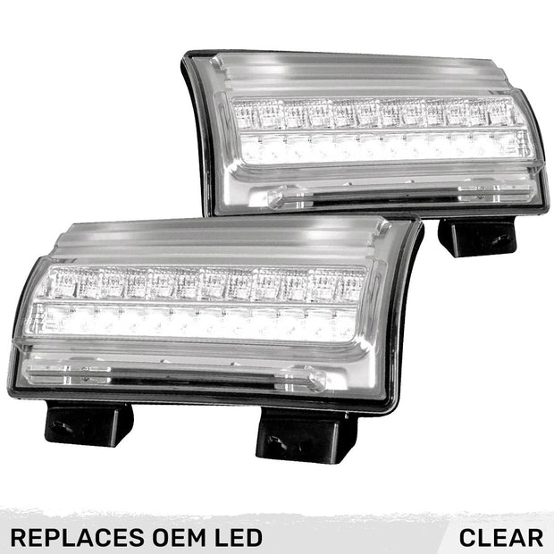 Jeep 18-23 JL Wrangler Front High Power White OLED DRL with High Power Amber Scanning Switchback OLED Turn Signal 2-Piece Set (Replaces OEM LED Version) - Clear Lens - Image 2