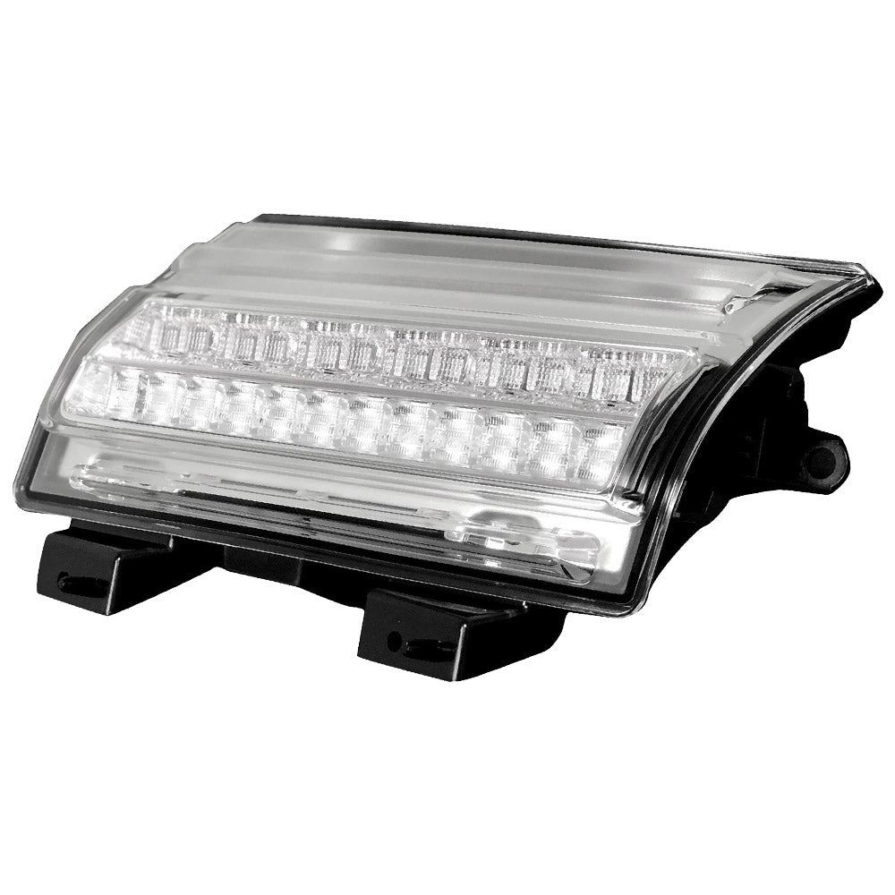 Jeep 18-23 JL Wrangler Front High Power White OLED DRL with High Power Amber Scanning Switchback OLED Turn Signal 2-Piece Set (Replaces OEM LED Version) - Clear Lens