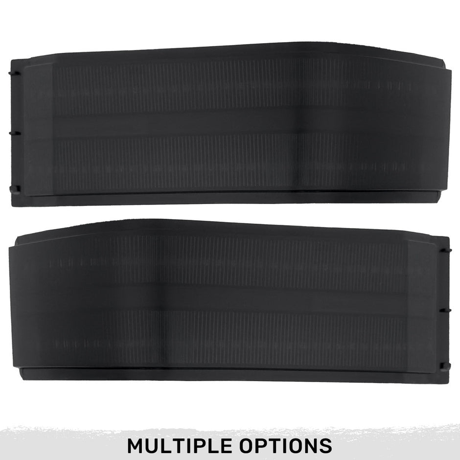 Chevy/GMC 14-19 Silverado & Sierra Side Mirror Lenses w Scanning AMBER turn signals - Only Fits OEM Tow Mirrors - Smoked Lens
