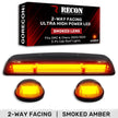 GMC & Chevy 02-07 (1st GEN Classic Body Style) Heavy-Duty (3-Piece Set) Smoked Cab Roof Light Lens with 2-Way Forward & Rear Facing Amber ULTRA High-Power LEDs - (Complete Wiring Kit Sold Separately)