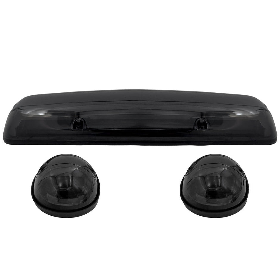 GMC & Chevy 02-07 (1st GEN Classic Body Style) Heavy-Duty (3-Piece Set) Smoked Cab Roof Light Lens with 2-Way Forward & Rear Facing Amber ULTRA High-Power LEDs - (Complete Wiring Kit Sold Separately) - Image 2