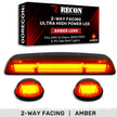 GMC & Chevy 02-07 (1st GEN Classic Body Style) Heavy-Duty (3-Piece Set) Amber Cab Roof Light Lens with 2-Way Forward & Rear Facing Amber ULTRA High-Power LEDs - (Complete Wiring Kit Sold Separately) - Image 4