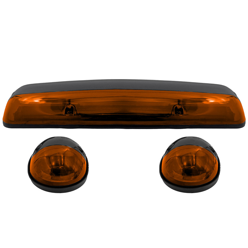 GMC & Chevy 02-07 (1st GEN Classic Body Style) Heavy-Duty (3-Piece Set) Amber Cab Roof Light Lens with 2-Way Forward & Rear Facing Amber ULTRA High-Power LEDs - (Complete Wiring Kit Sold Separately) - Image 5