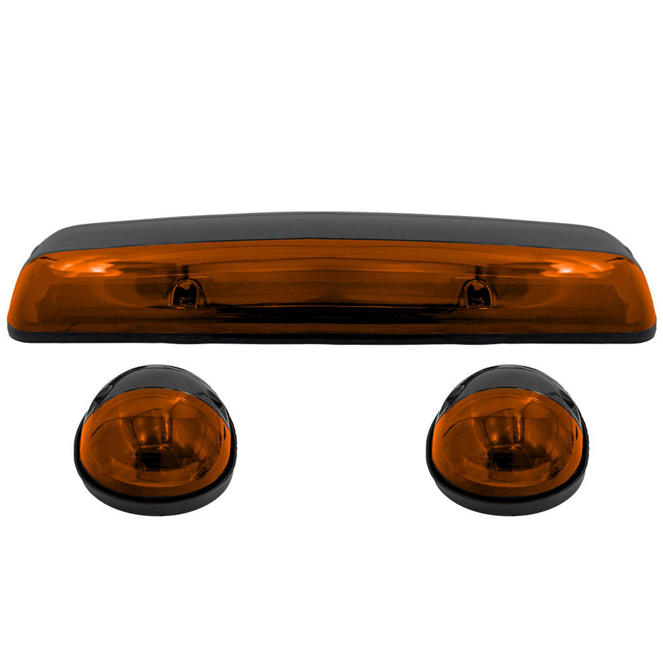 GMC & Chevy 02-07 (1st GEN Classic Body Style) Heavy-Duty (3-Piece Set) Amber Cab Roof Light Lens with 2-Way Forward & Rear Facing Amber ULTRA High-Power LEDs - (Complete Wiring Kit Sold Separately) - Image 5