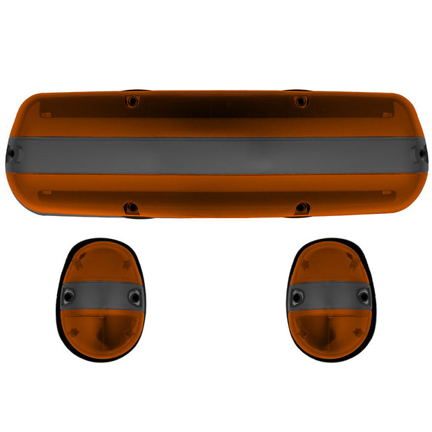 GMC & Chevy 02-07 (1st GEN Classic Body Style) Heavy-Duty (3-Piece Set) Amber Cab Roof Light Lens with 2-Way Forward & Rear Facing Amber ULTRA High-Power LEDs - (Complete Wiring Kit Sold Separately) - Image 2