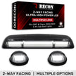 GMC & Chevy 02-07 (1st GEN Classic Body Style) Heavy-Duty (3-Piece Set) Smoked Cab Roof Light Lens with 2-Way Forward & Rear Facing White ULTRA High-Power LEDs - (Complete Wiring Kit Sold Separately)