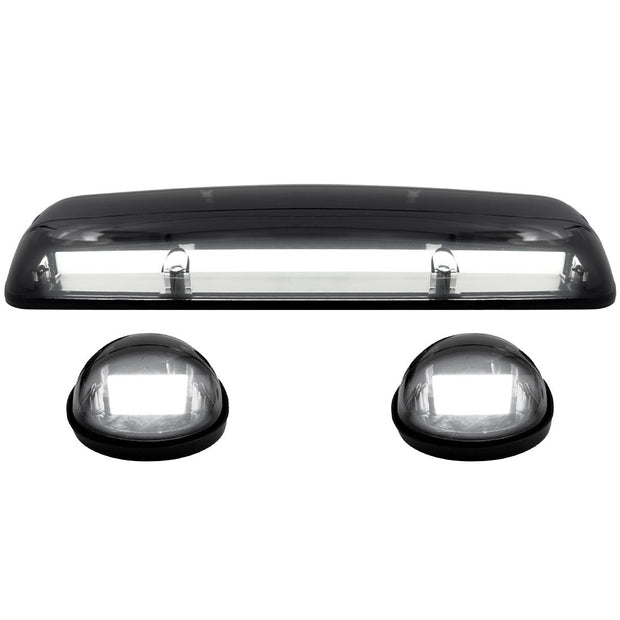 GMC & Chevy 02-07 (1st GEN Classic Body Style) Heavy-Duty (3-Piece Set) Smoked Cab Roof Light Lens with 2-Way Forward & Rear Facing White ULTRA High-Power LEDs - (Complete Wiring Kit Sold Separately) - Image 2
