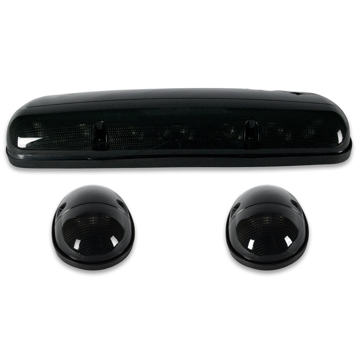 GMC & Chevy 02-07 (1st GEN Classic Body Style) Heavy-Duty (3-Piece Set) Smoked Cab Roof Light Kit with White & Amber Strobe LED's & White or Amber Running Light LED's - (Complete Wiring Kit & Hardware Included) - Image 3
