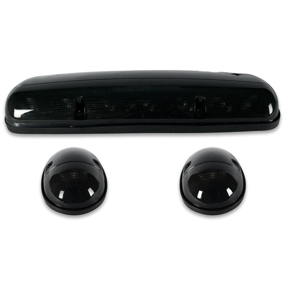 GMC & Chevy 02-07 (1st GEN Classic Body Style) Heavy-Duty (3-Piece Set) Smoked Cab Roof Light Kit with White & Amber Strobe LED's & White or Amber Running Light LED's - (Complete Wiring Kit & Hardware Included) - Image 3