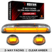 GMC & Chevy 02-07 (1st GEN Classic Body Style) Heavy-Duty (3-Piece Set) Clear Cab Roof Light Lens with 2-Way Forward & Rear Facing Amber ULTRA High-Power LEDs - (Complete Wiring Kit Sold Separately) - Image 2