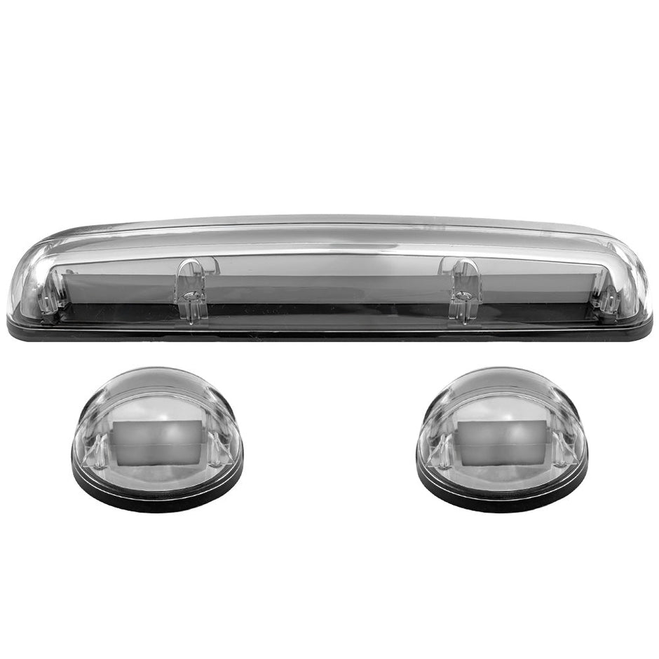 GMC & Chevy 02-07 (1st GEN Classic Body Style) Heavy-Duty (3-Piece Set) Clear Cab Roof Light Lens with 2-Way Forward & Rear Facing Amber ULTRA High-Power LEDs - (Complete Wiring Kit Sold Separately) - Image 5