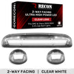 GMC & Chevy 02-07 (1st GEN Classic Body Style) Heavy-Duty (3-Piece Set) Clear Cab Roof Light Lens with 2-Way Forward & Rear Facing White ULTRA High-Power LEDs - (Complete Wiring Kit Sold Separately) - Image 2