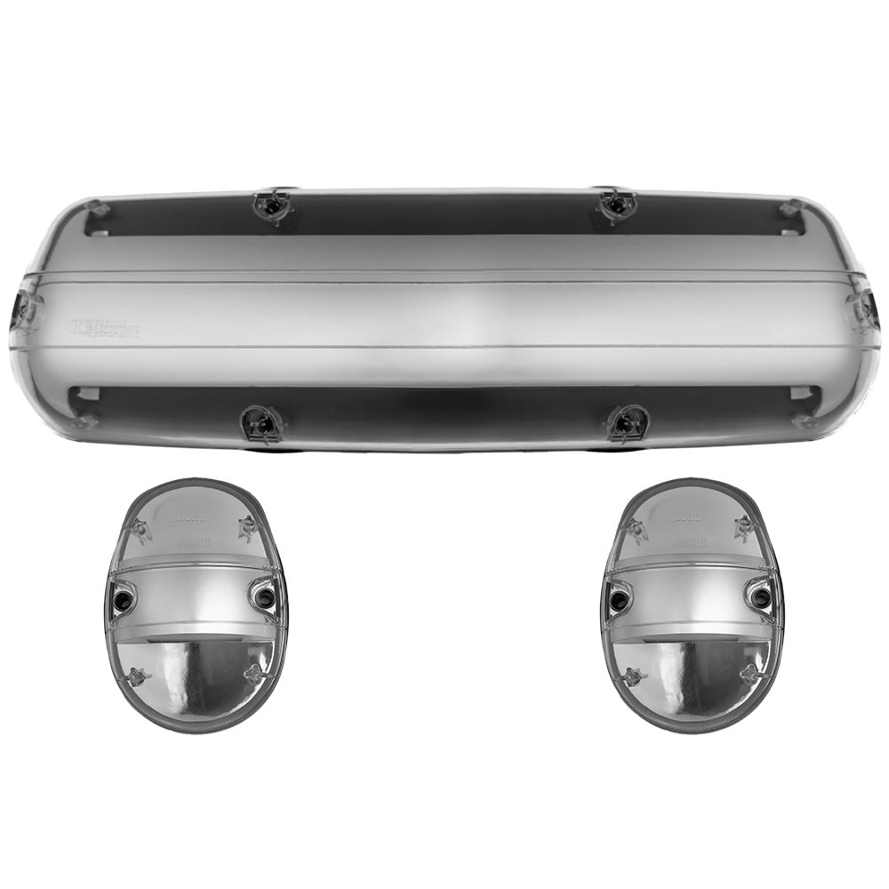 GMC & Chevy 02-07 (1st GEN Classic Body Style) Heavy-Duty (3-Piece Set) Clear Cab Roof Light Lens with 2-Way Forward & Rear Facing White ULTRA High-Power LEDs - (Complete Wiring Kit Sold Separately) - Image 3