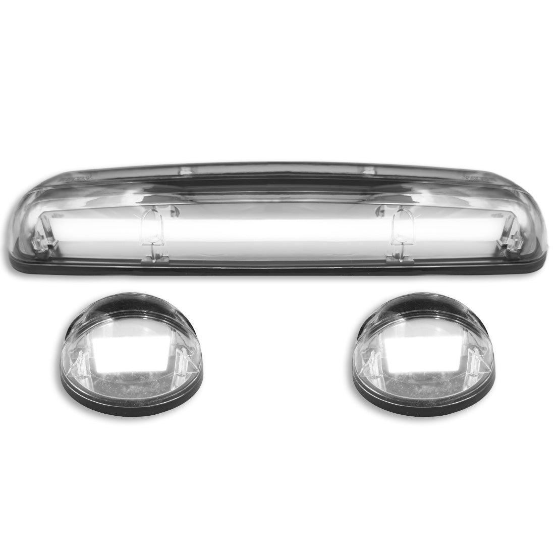 GMC & Chevy 02-07 (1st GEN Classic Body Style) Heavy-Duty (3-Piece Set) Clear Cab Roof Light Lens with 2-Way Forward & Rear Facing White ULTRA High-Power LEDs - (Complete Wiring Kit Sold Separately) - Image 4