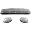 GMC & Chevy 02-07 (1st GEN Classic Body Style) Heavy-Duty (3-Piece Set) Clear Cab Roof Light Kit with White & Amber Strobe LED's & White or Amber Running Light LED's - (Complete Wiring Kit & Hardware Included)