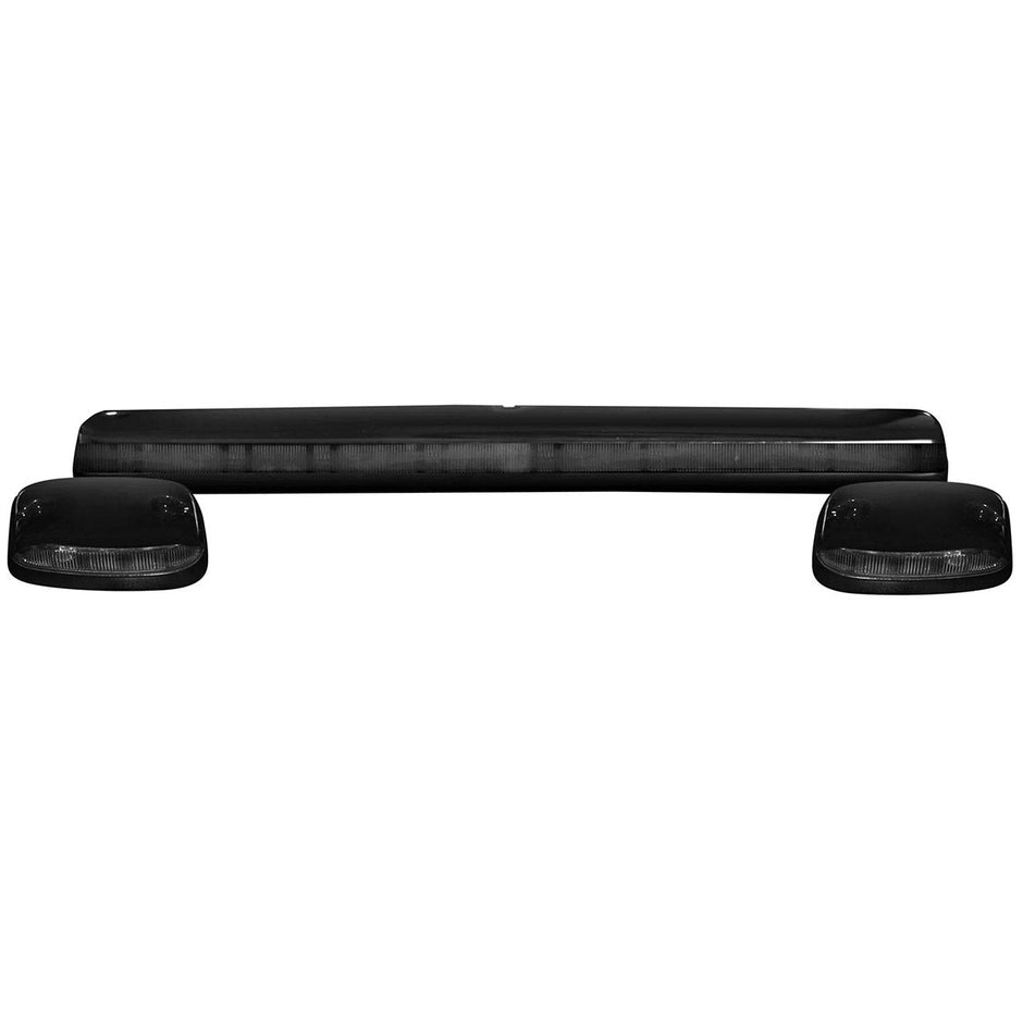 GMC & Chevy 07-14 (2nd GEN Body Style) Heavy-Duty (3-Piece Set) Smoked Cab Roof Light Kit with White & Amber Strobe LED's & White or Amber Running Light LED's - (Complete Wiring Kit & Hardware Included) - Image 5